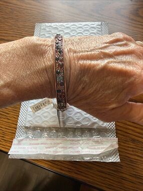 Pink Rose Gold Pilgrim Crystal Bangle Bracelet